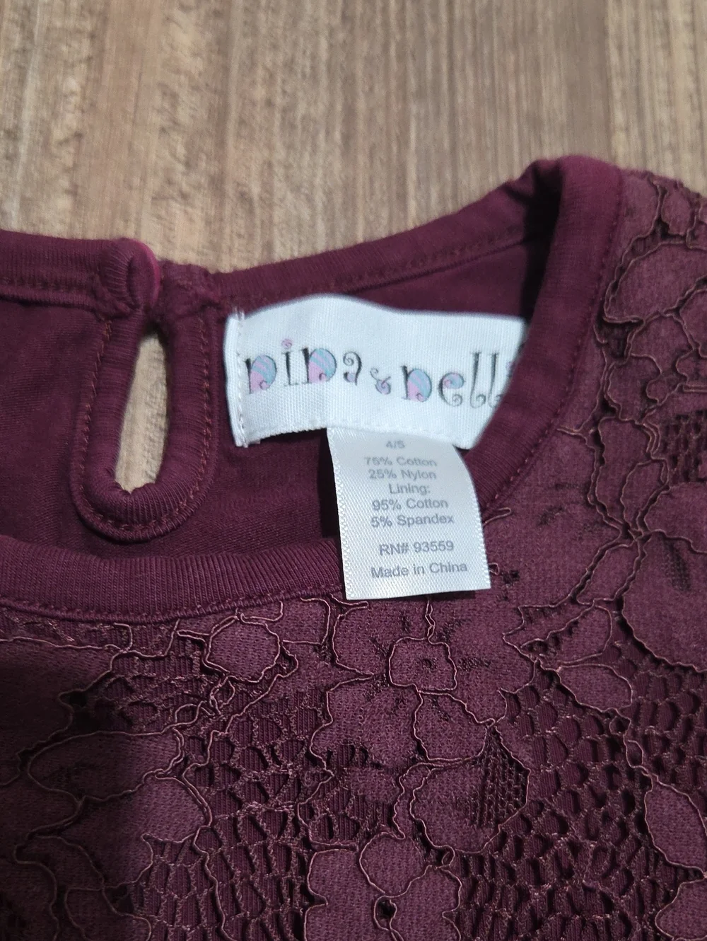 Burgundy Lace Peplum Tulle Dress for Kids